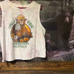 Tyedye Smokey The Bear tank